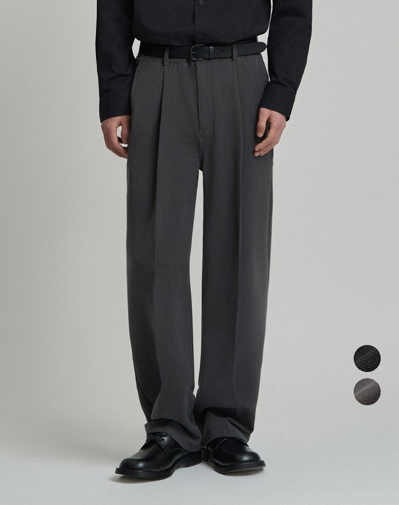 WORK ON BODY OFF (Summer Add-On) Rebe Semi-Wide One-Pleat Slacks (2 Colors)