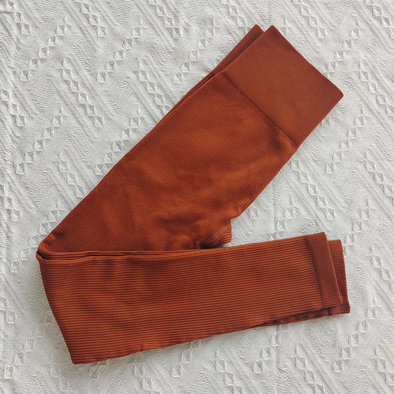 Seamless Ribbed Yoga Pants for Women - Quick-Dry, Butt-Lifting, European American Style
