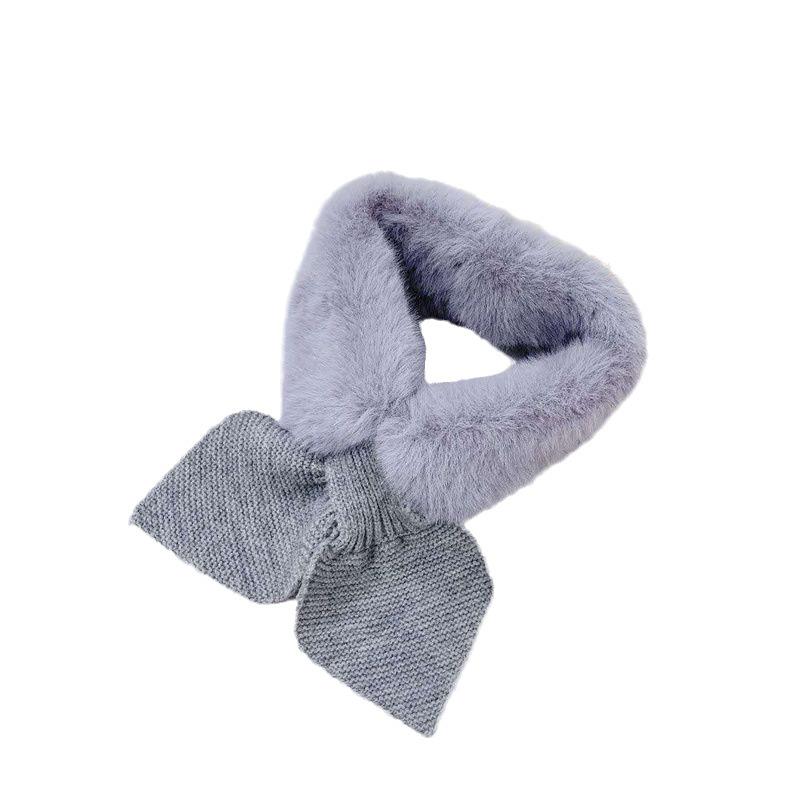 Warm Knitted Scarf for Kids: Solid Color Plush Neck Warmer for Boys & Girls, Ages Small To Medium.