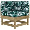 Corner Sofa Set with Cushions 2 pcs Pressure Treated Pine Wood