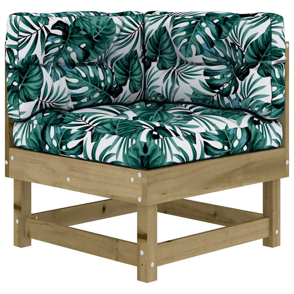 Corner Sofa Set with Cushions 2 pcs Pressure Treated Pine Wood