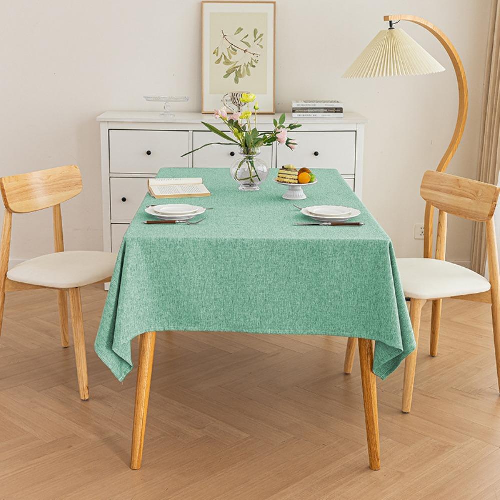 Dustproof Table Cover Waterproof Table Decor Cloth Cotton Linen Tablecloth  Kitchen