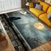 Cat Full Moon Crystal Velvet Chair Mat Area Rug - Non-Slip, Floor Mat, Office Desk Chair Rugs, Bedroom Decor.Christmas Gift-1106064