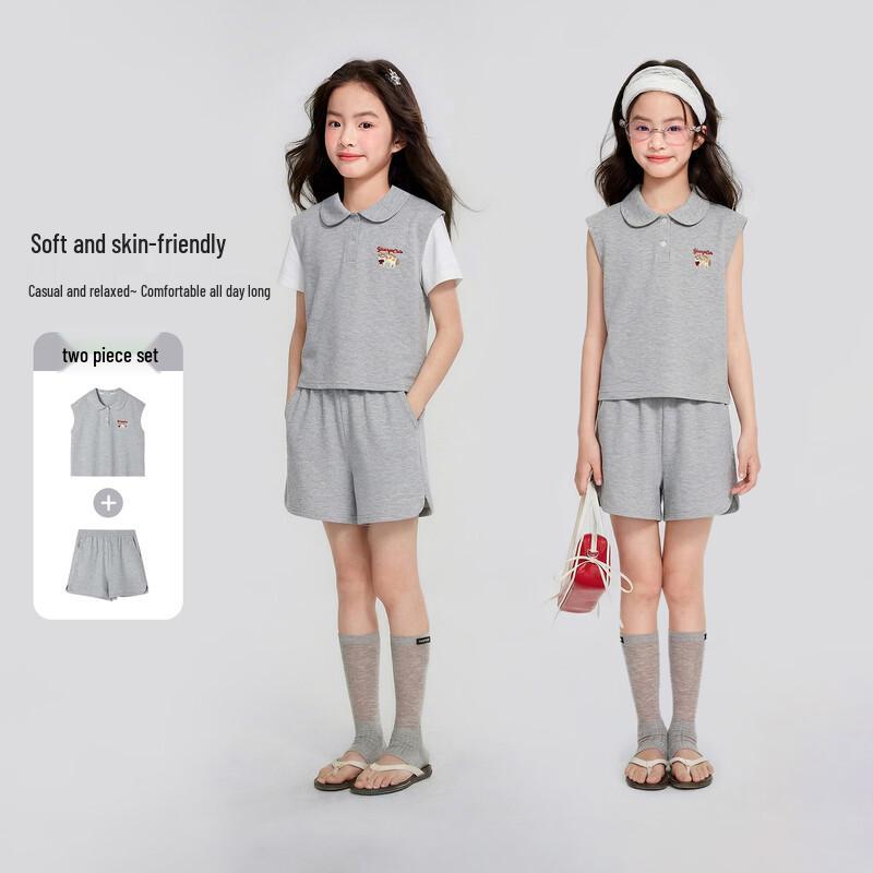 Girls  Sleeveless Polo & Shorts Set 170