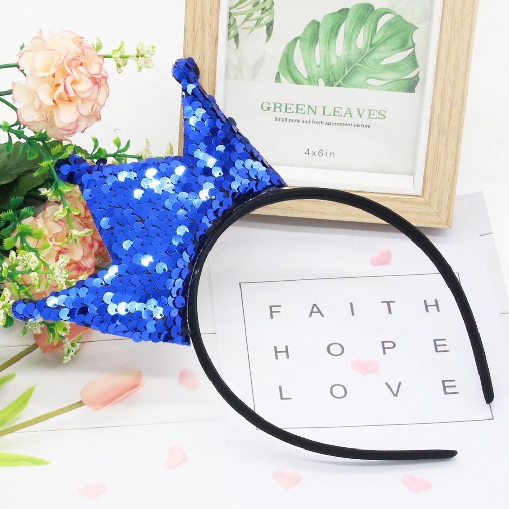Crown Headband Sequins Hair Bands Women Girls Hair Accessories for Birthday Party Favors Hair Decoration Supplies