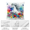 Watercolor Horse Floral Cushion Cover Soft Plush Fabric DoubleSided Printed Cushion Covers for All Seasons Modern Home Decor