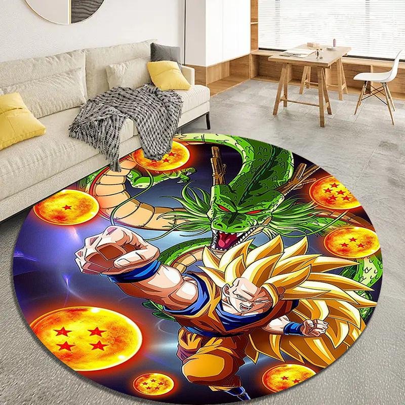 Tappeto Rotondo Dragon Ball, Tappeto per Soggiorno Camera da Letto Divano Sala Giochi Decorazione, Tappetino Antiscivolo 49