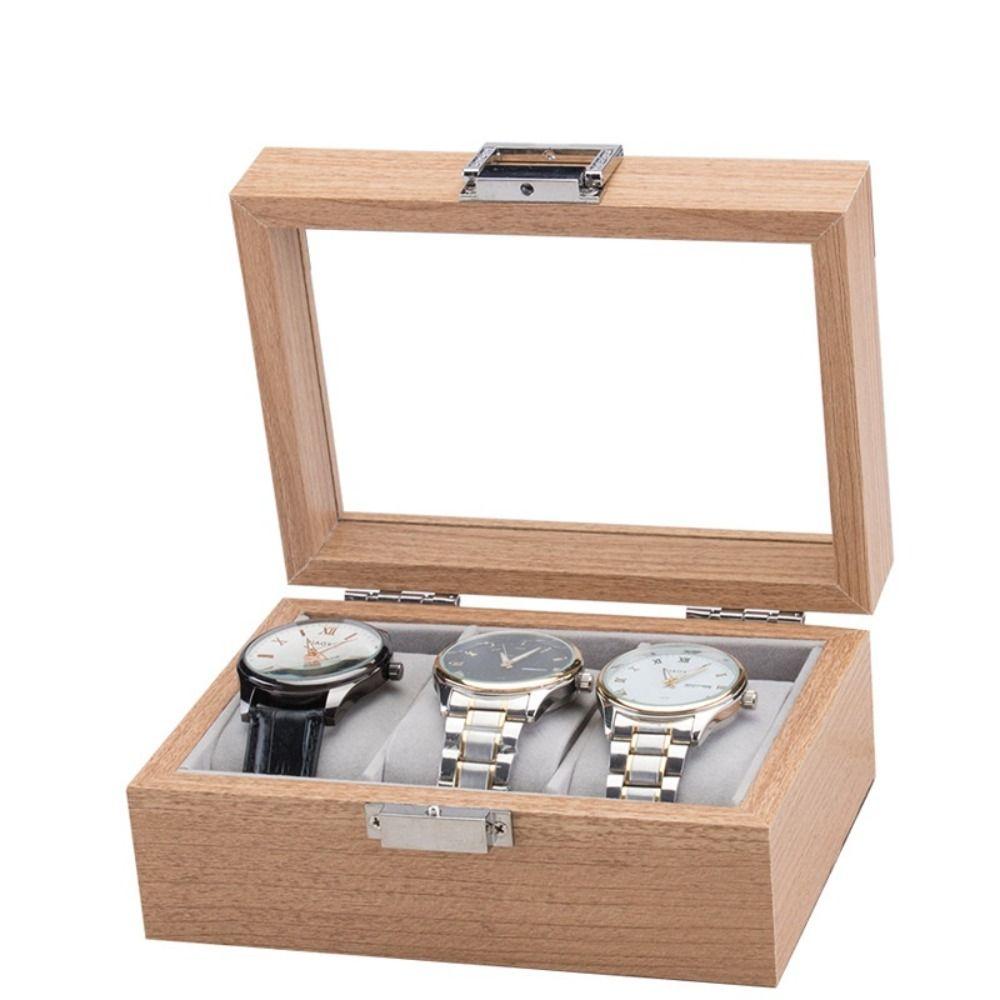 Window Display Watch Storage Box Transparent Lid Wooden Watch Box Watch Storage Case  Men Women