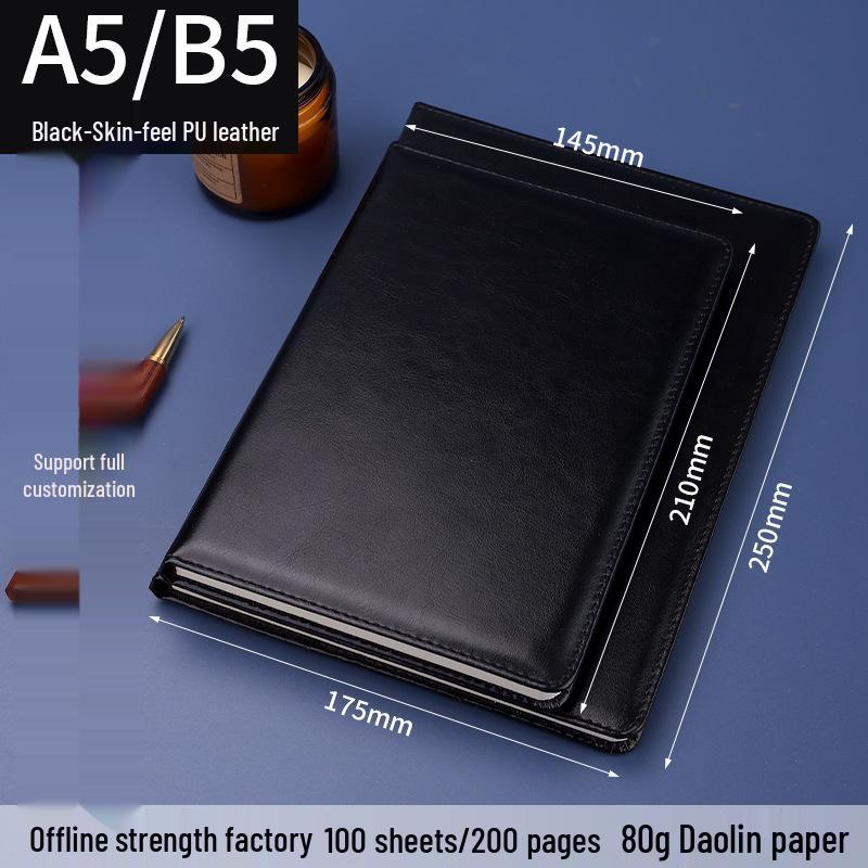 Custom Logo A5 Business Meeting Notebook - Personalized High-Value Gift