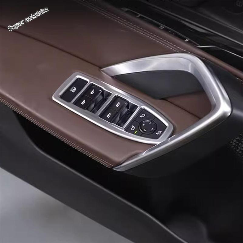 Car Inner Door Window Glass Lift Button Panel Cover Trim For BMW X1 iX1 U11 X2 iX2 U10  - 2027 ABS Carbon Fiber Accessories
