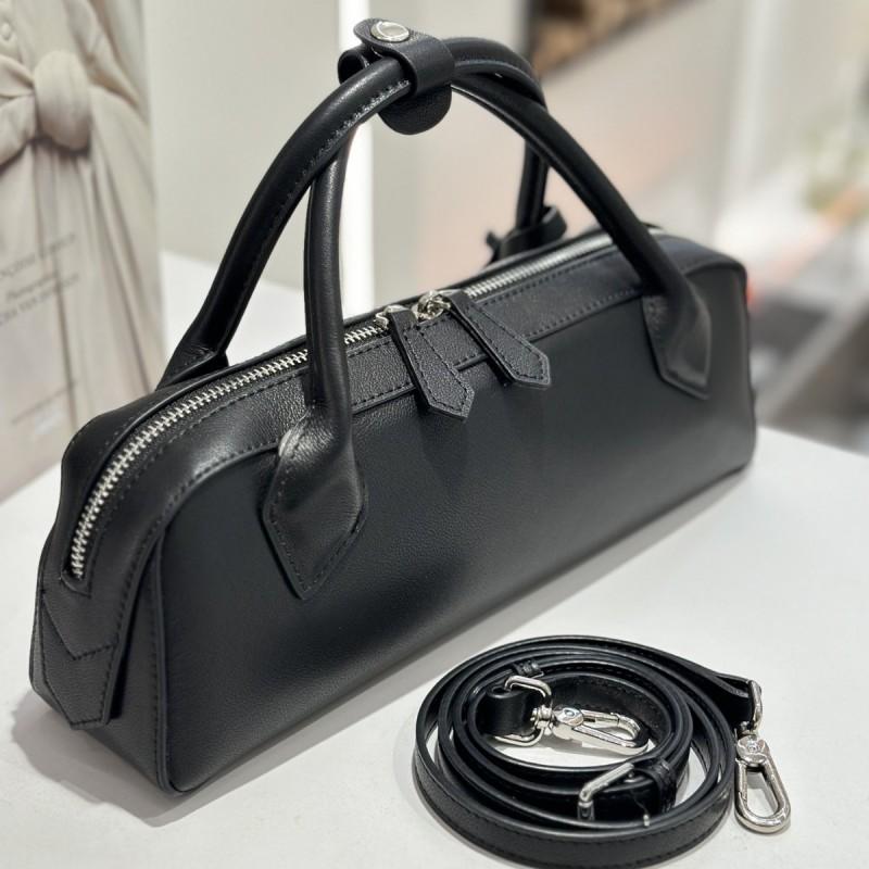 

Women s Bag Cowhide Sausage Dog Long Handled Baguette Niche Retro Armpit Hand-held Shoulder Bags чорний