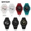 Sanda Dual Display Multifunction Fashion Wristwatch with Colorful Transparent Case for Youthful Korean Style