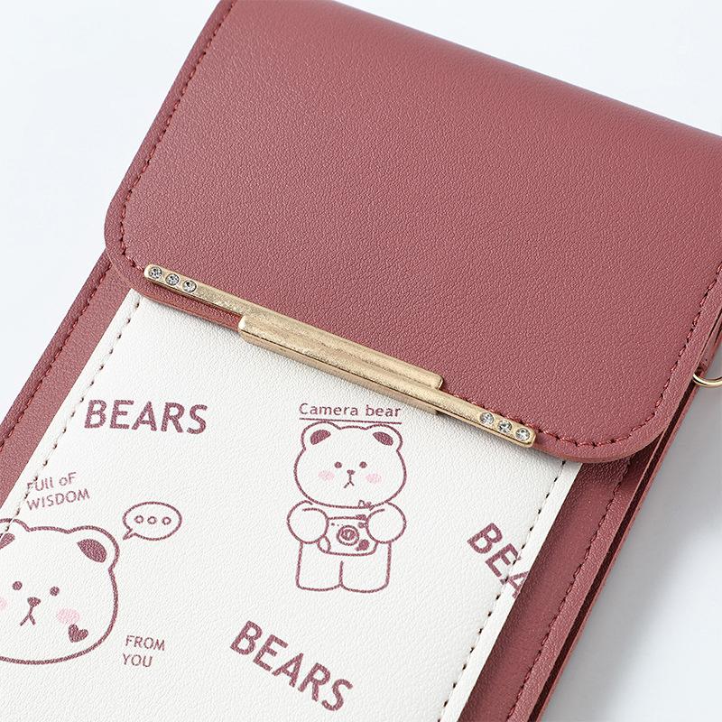 Touch Screen Mobile Phone Bag, Women'S Floral Printed Crossbody Bag, Fashionable Flip Bag