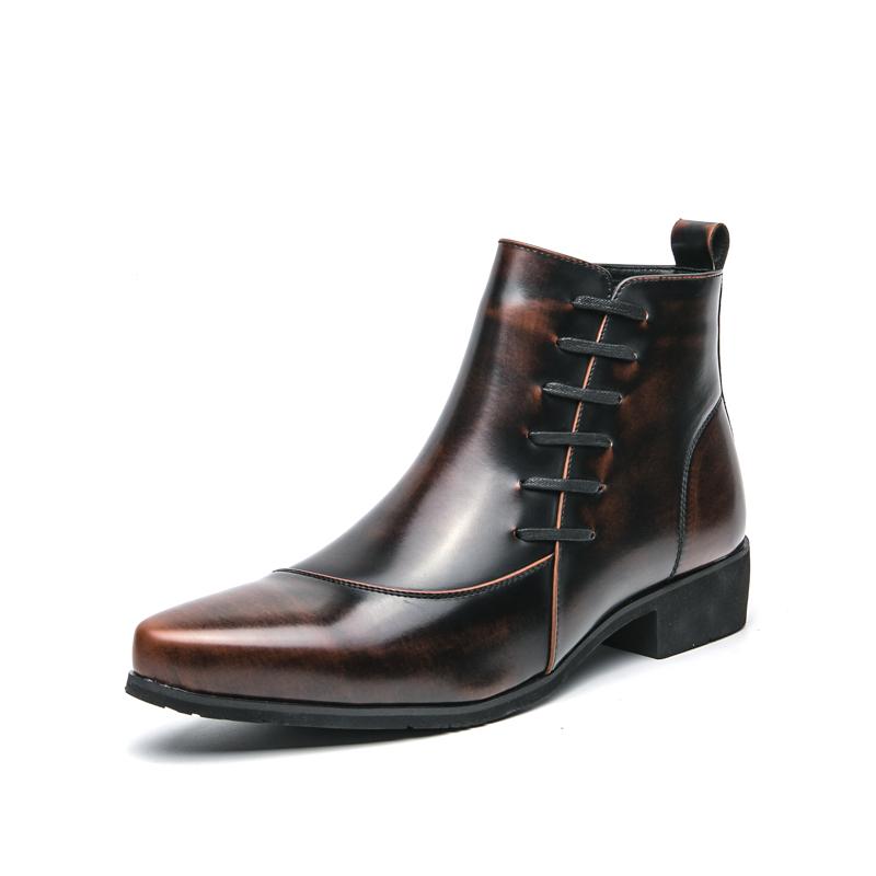 high quality Chelsea mens boots British retro trendy suit Business leather ankle boots for men Comfort knight boots botas hombre