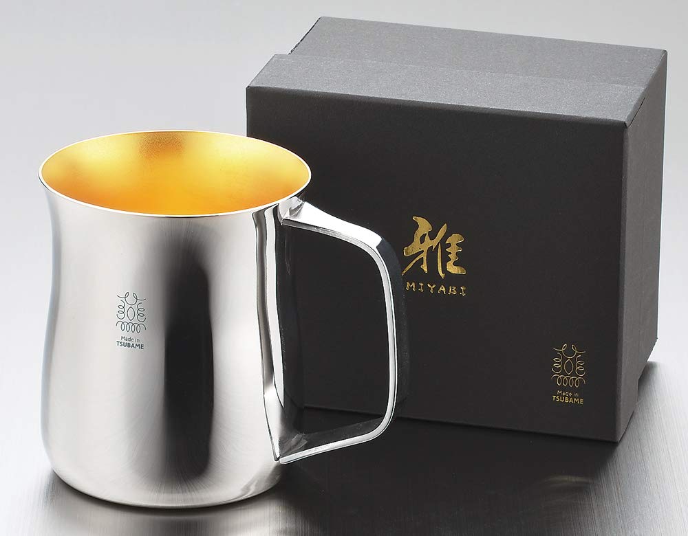 Tamahashi Tumbler Silver Gold Plated 380cc Hand (24K Inside) "Miyabi" MY-02