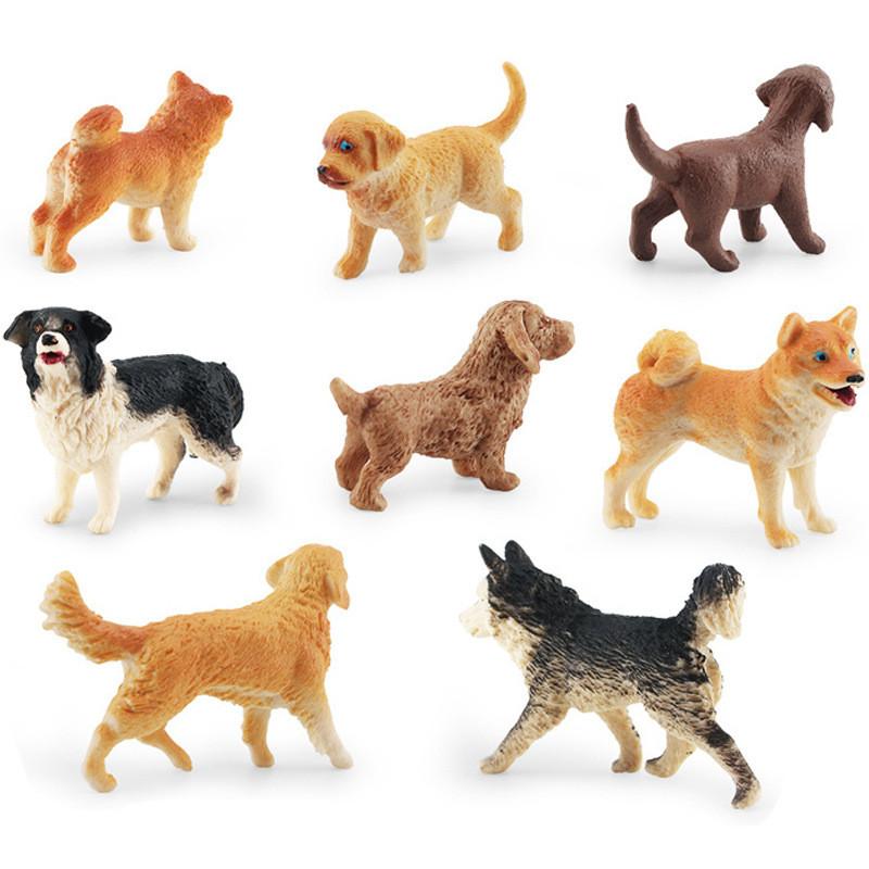 Charming Mini Dog Figurine Collection Realistic Pvc Husky Golden Retriever Shiba Inu Model