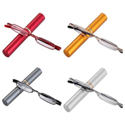 Portable Clip Case Slim Pen Reading Glasses with Pen Clip Tube Case Slim Reading Glasses Readers