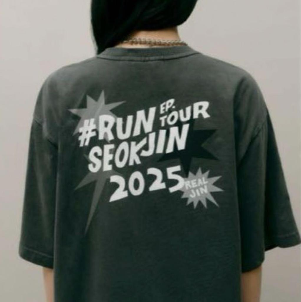 [USED] Official Sold Out RUNSEOKJIN Tour T-Shirt, Dark Gray, BTS Jin