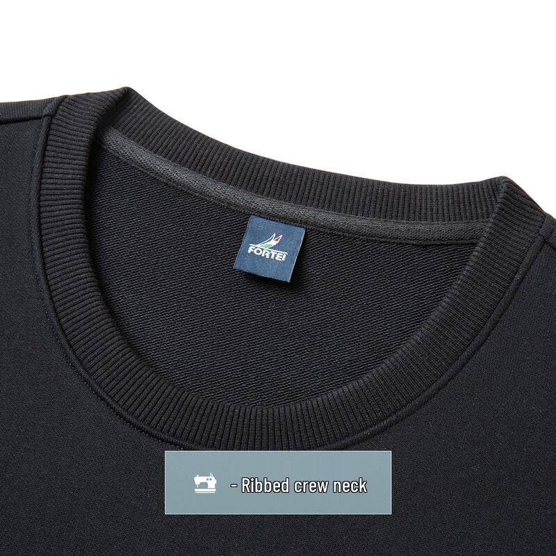 FORTEI Herren Langstapel-Baumwollmischung Rundhals-Sweatshirt