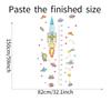 Cartoon Planets Rocket Height Chart Wall Sticker Self-Adhesive Removable for Kids Room Nursery Home Decor