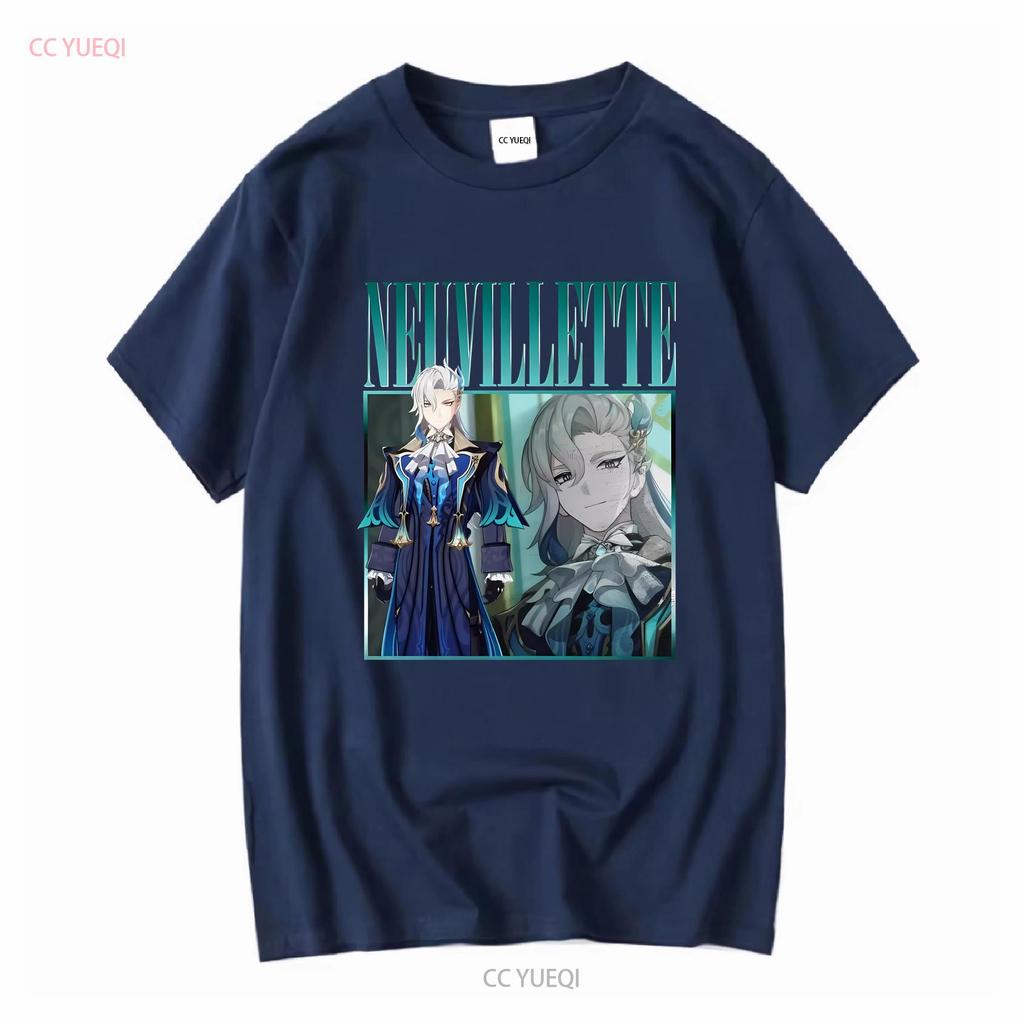 Neuvillette Genshin ImpacT T Shirt Vintage Retro Homage Gaming long or short sleeves vintage Washed graphic homme streetwear
