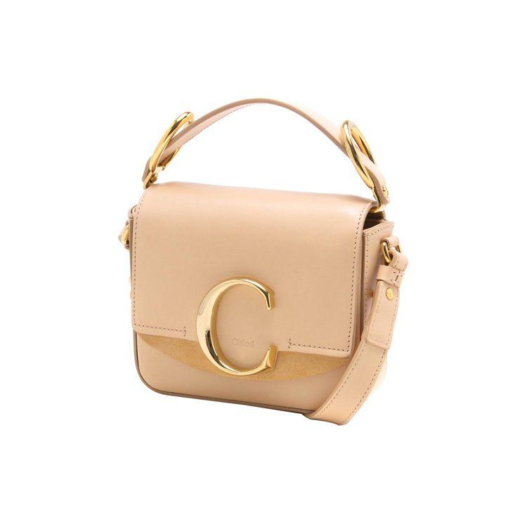 Chloe Metal C Letter Mini Shoulder Crossbody Handbag Women Handbags Pink Apricot CHC19-US193A37-6H6