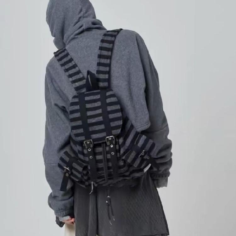 Sac à dos scolaire pour étudiants Sac à dos à rayures rétro Sacs à dos de voyage Sacs à dos de jour grande capacité Sac à dos de voyage pour filles