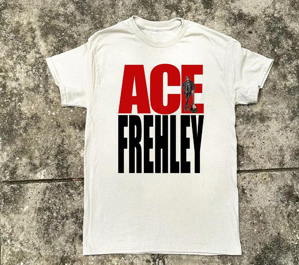 RARE! Ace Frehley White T-shirt FULL size S-5XL Unisex HT372 S