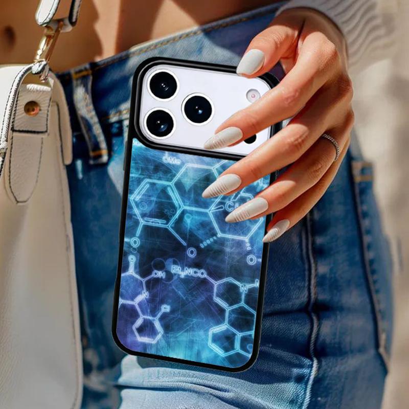 

Biology and Chemistry pattern Phone Case For iPhone 17 Air 14 15 13 12 Max Cover For Apple 14 15 16 16e 11 Pro Max Plus Coque iPhone 16