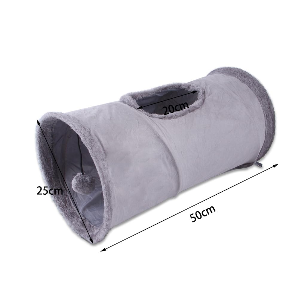 YOASONEK Cat Tunnel, Cat Toy, Tunnel Hole, Popular Pet Toy, Exercise Relief, Foldable, Stylish, Easy to Store, Stress Relief (Gray)