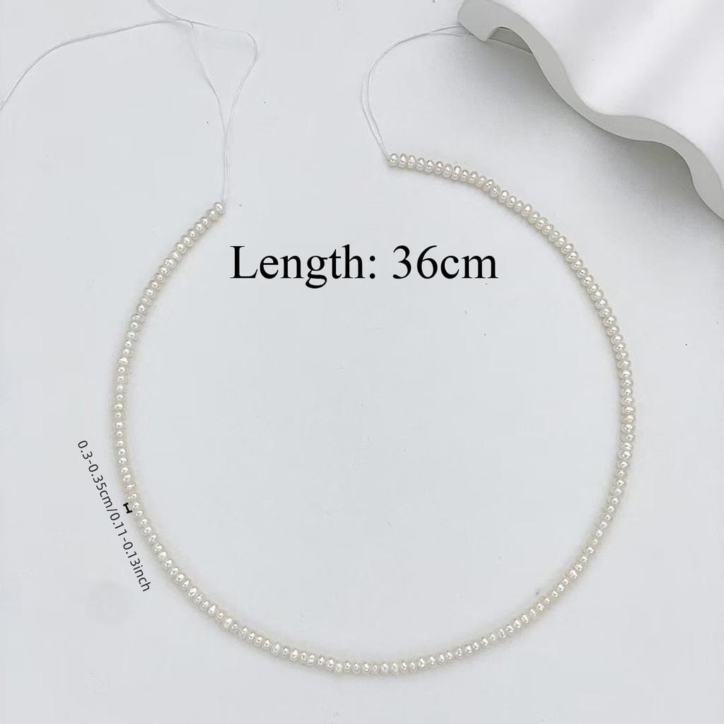 1 Strang, 3-3,5mm Flache Künstliche Perlen zum Schmuckbasteln DIY Halskette, Armband, Fußkettchen Dekorative Accessoires, Einzigartiges Geburtstagsgeschenk 36cm