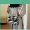 French Stylish Woolen Plaid Small Square Bag Women 2023 New Autumn And Winter Fashion High-end Sense Shoulder Bag