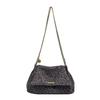 Ladies Gold Zipper Leopard Print Crossbody Bag