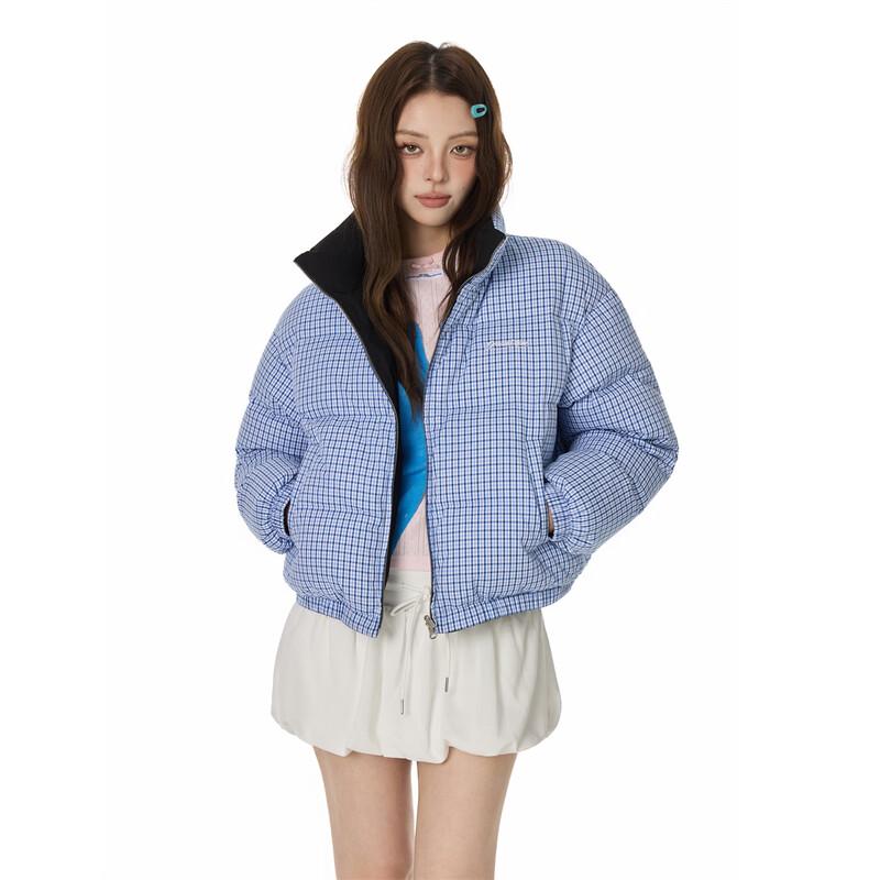 GROUND ZERO Women's Reversible Plaid Down Jacket