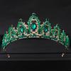 Grønne Krystall Tiaraer og Kroner Pannebånd for Kvinner Fest Strass Krone Brud Bryllup Hårpynt Smykker Krone Tiara