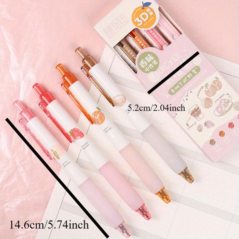 4 Piezas/Sets Bolígrafos de Gel de Colores Para Estudiantes Lindo Bolígrafo de Tinta Gel de Frutas 0.5MM Múltiples Colores Bolígrafos Bolígrafos para Graffiti y Pintura Material Escolar