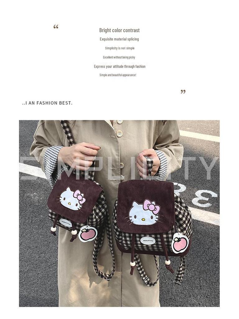 Japanese-Style Cute Kitten Mini Backpack - Autumn/Winter Fashion for Girls