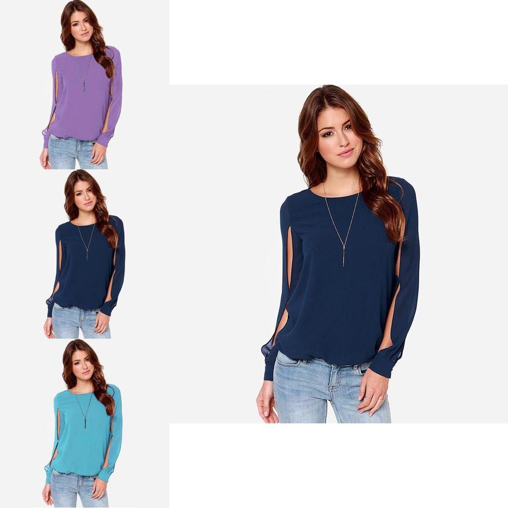 Premium Quality Women's Long Sleeve Cold Shoulder Fashion Loose Shirt Tops In Vibrant Colors