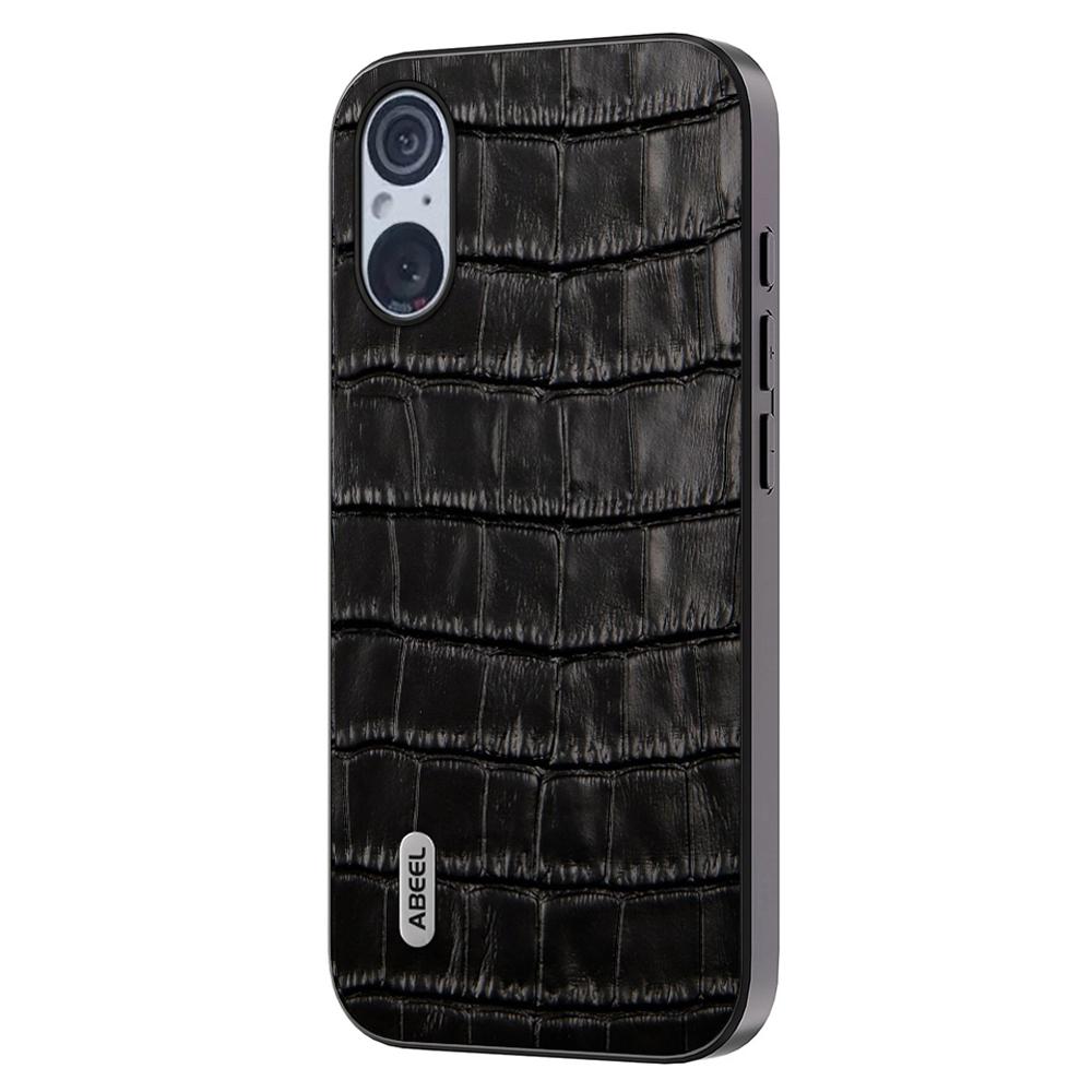 

ABEEL Для Sony Xperia 5 V Чохол з коров ячої шкіри+ТПУ+ПК Текстура крокодила Задня кришка для мобільного телефону Black