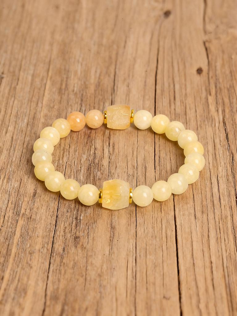 Natural Stone Citrine Braceet For Women Faceted Square Beads Chakra Healing Jewelry Brings Vigour Wealth Yellow Crystal Jewelry