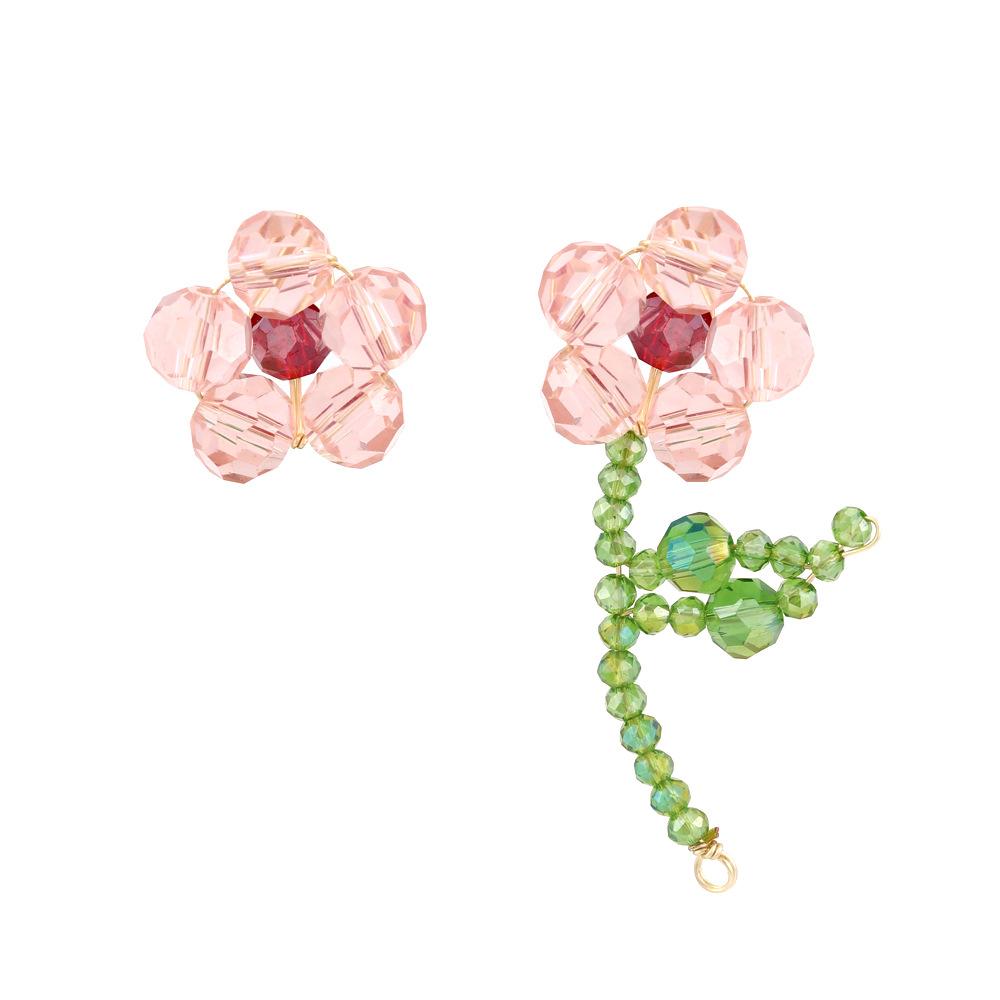 Korean Hand Woven Glass Rice Beads Flower Tassel Earrings Women s Cute Glamour Dangle Earrings Party Zircon Accessories