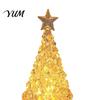 Shimmering Holiday Desktop Decor Glowing Christmas Tree Night Light, Mini Lighted with Star, Indoor for Desk Atmosphere Faux Crystal Tabletop