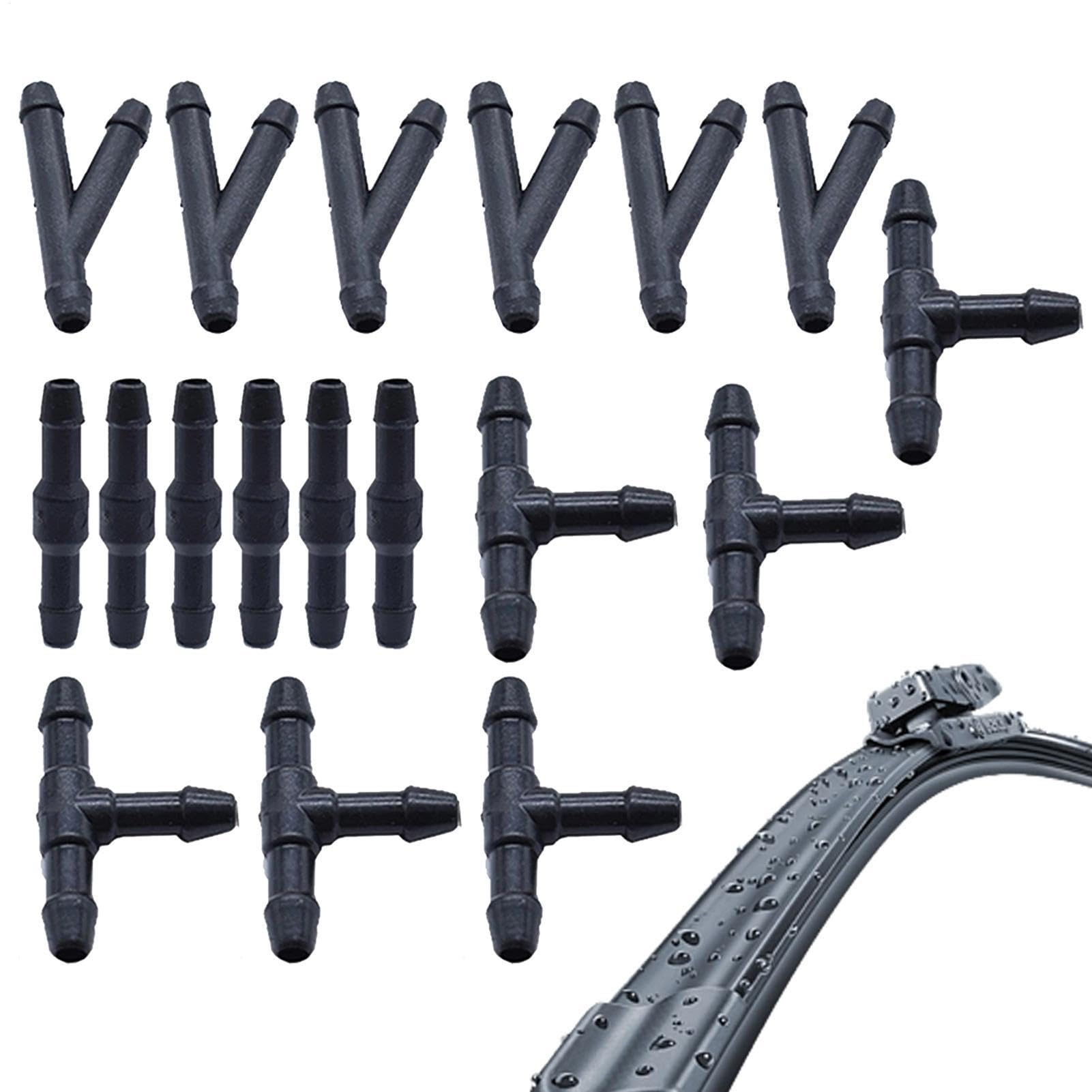 

18 шт. З єднувач шланга омивача лобового скла, Комплект для ремонту шланга склоочисника, Розгалужувач трубки шланга See description чорний