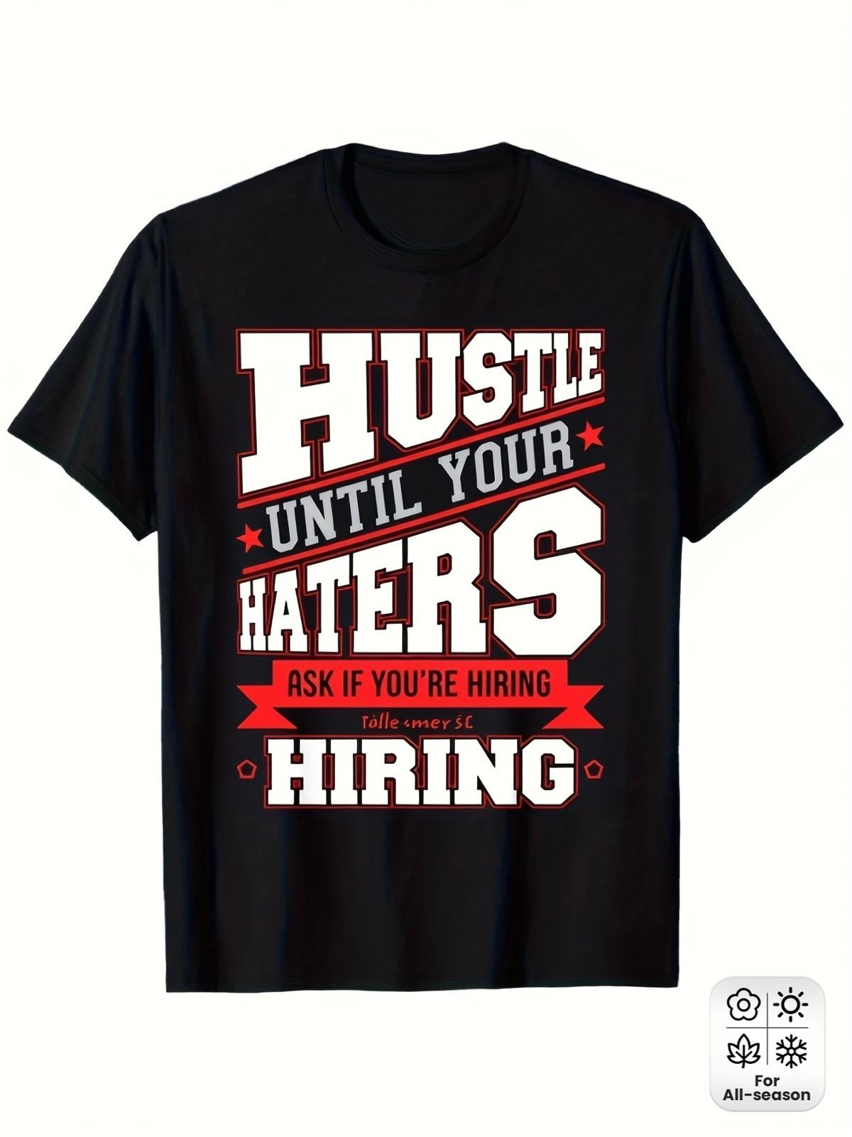Men S And Women S Hustle T-Shirt Black Crew Neck, Short Sleeve, Featuring a Bo S разноцветный