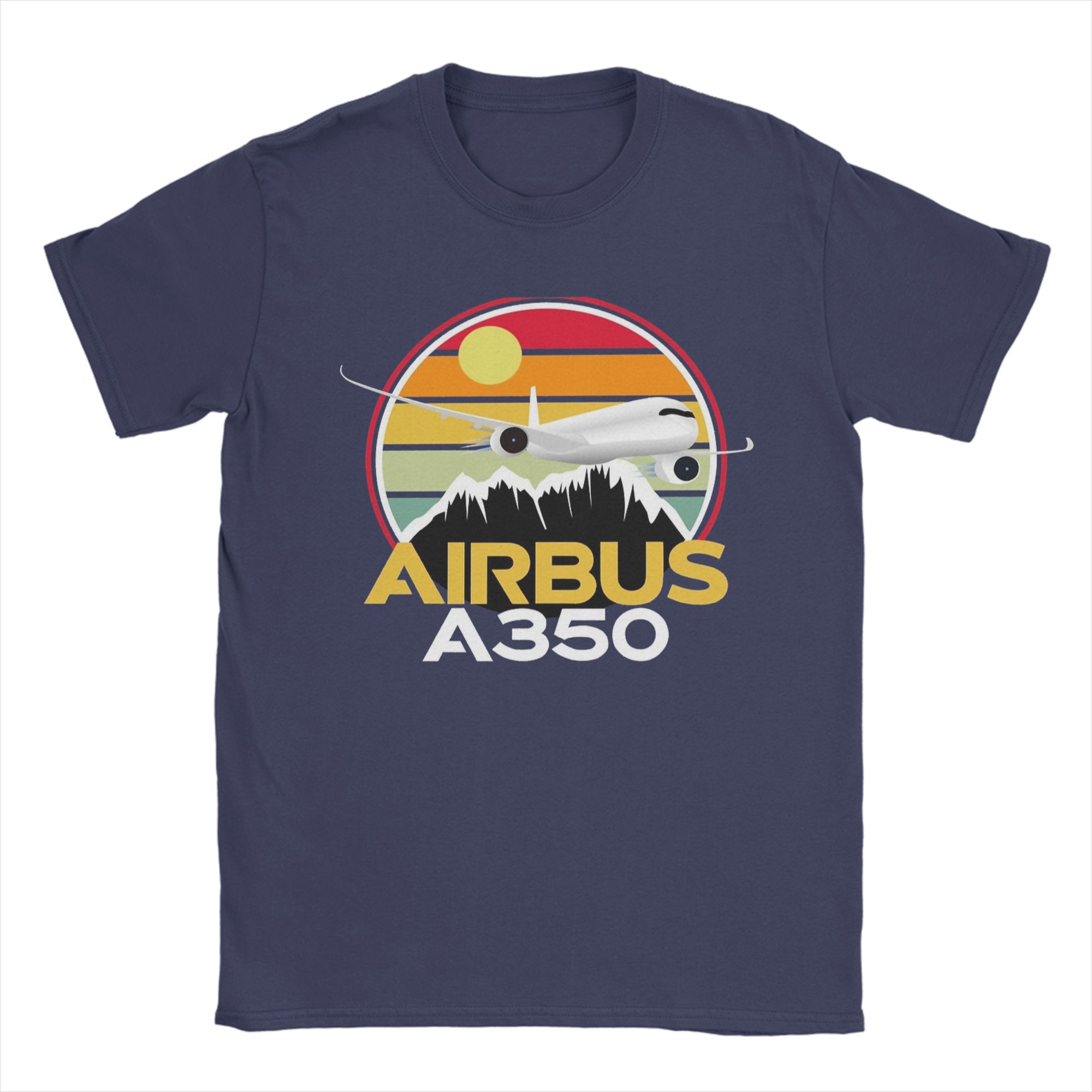 

Unisexs Airbus A350 Sunset Pilot T Shirt Cotton Tops Vintage Short Sleeve Round Collar Tee Shirt Gift Idea TShirts 4XL