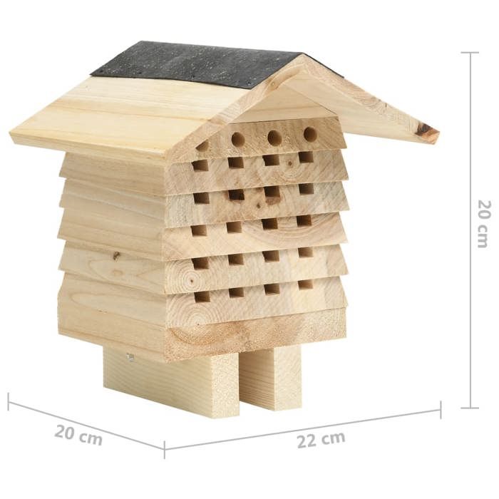 VidaXL Hôtel d'Abeilles Maison Insectes Jardin Extérieur Bois de Sapin Massif 314814