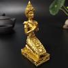 Złota Statua Buddy z Tajlandii Dekoracja Domu Hinduistyczna Feng Shui Medytacja Modlący się Rzeźba Buddy Ozdoby Statuetki