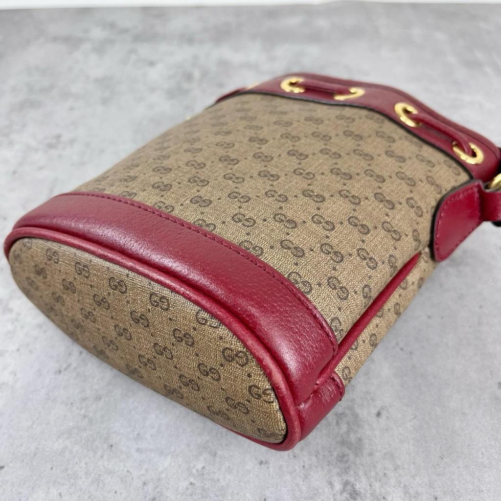 [Pre-Owned] Gucci x Doraemon Mini Bucket Bag 'Beige/Red' - Very Good #2T3FTV