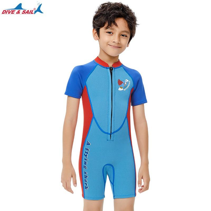 2.5mm Kids Short Sleeve Wetsuit Snorkeling Swimming Surfing Winter Dive Warm Full Body Suit