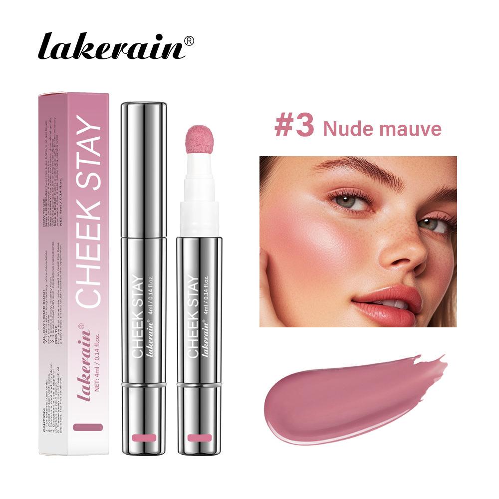 

румяна-карандаш lakerainLiquid, жидкие румяна в тонком тюбике, блеск, похожий на воду, естественная цветопередача, водостойкий, стойкий и не выцветающий макияж 03